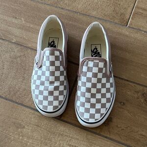 Like NEW Vans Women’s Brown and White Checkered Sneakers - Sz 6.5